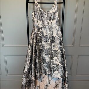 Chic Black and White High Low Dress